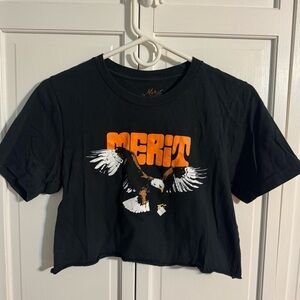 Merit Coffee Black Graphic Crop Top